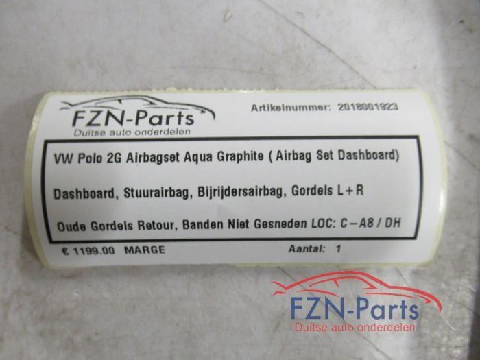 VW Polo 2G Airbagset Aqua Graphite ( Airbag Set Dashboard ), Ophalen of Verzenden, Gebruikt