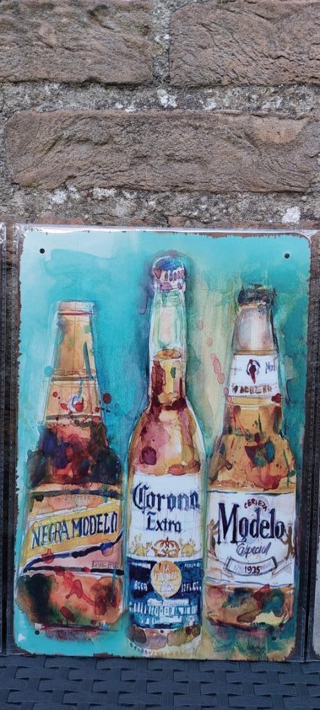Metalen reclamebord Corona (nr9), Verzamelen, Biermerken, Nieuw, Reclamebord, Plaat of Schild, Overige merken, Ophalen of Verzenden