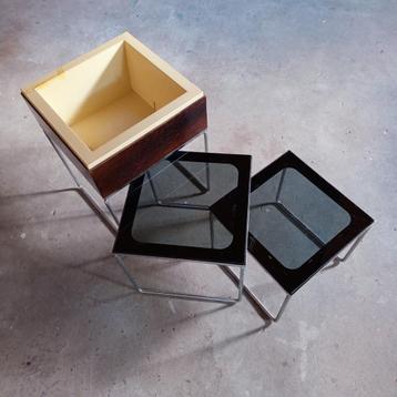 Bijzettafel BRABANTIA Mimiset Glas Plantentafel Bloembak 60s beschikbaar voor biedingen