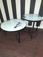 bijzettafeltjes, Minder dan 55 cm, Gebruikt, Rond, Glas