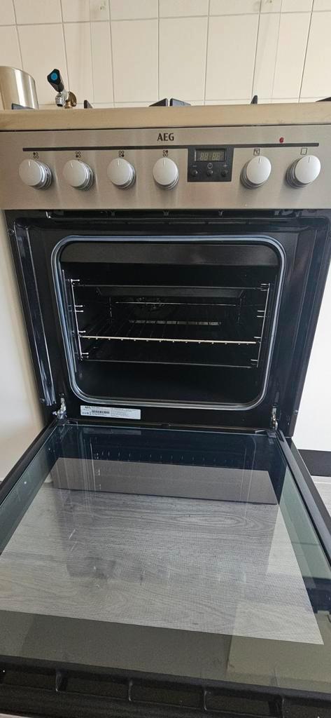AEG gasfornuis met elektrische oven., Witgoed en Apparatuur, Fornuizen, Gebruikt, Vrijstaand, Gas, 4 kookzones, 85 tot 90 cm, 60 cm of meer