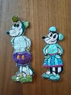 2 vintage applicaties Mickey en Minnie Mouse - Turmac, Ophalen of Verzenden, Mickey Mouse, Zo goed als nieuw, Beeldje of Figuurtje