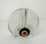 Glazen solifleur helder bulls eye rood Walther Design 3800-g, Antiek en Kunst, Antiek | Glas en Kristal, Ophalen of Verzenden