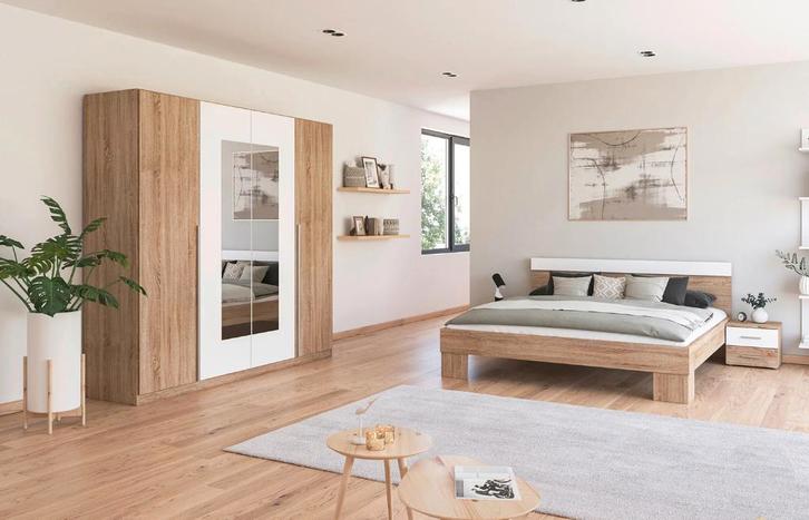 Slaapkamer: Bed 180 x200 met kledingkast. Snelle levering, Huis en Inrichting, Slaapkamer | Complete slaapkamers, Nieuw, Tweepersoons