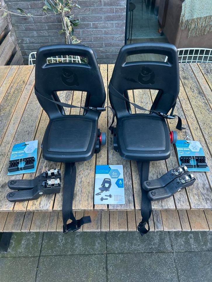 2 Qibbel Junior Fietsstoeltjes Compleet, Fietsen en Brommers, Fietsaccessoires | Fietsstoeltjes, Gebruikt, Achterzitje, 22 t/m 36 kg