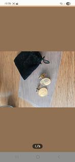 Gouden Manchetknopen met Munt Design, Sieraden, Tassen en Uiterlijk, Manchetknopen, Ophalen of Verzenden, Gebruikt, Goud, Verguld