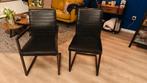 4 Zwarte stoere PU Lederen Eetkamerstoelen - Gebruikt, Ophalen