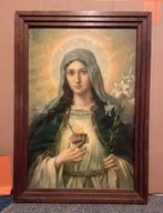 Groot schilderij Maagd Maria vintage, Ophalen, Gebruikt