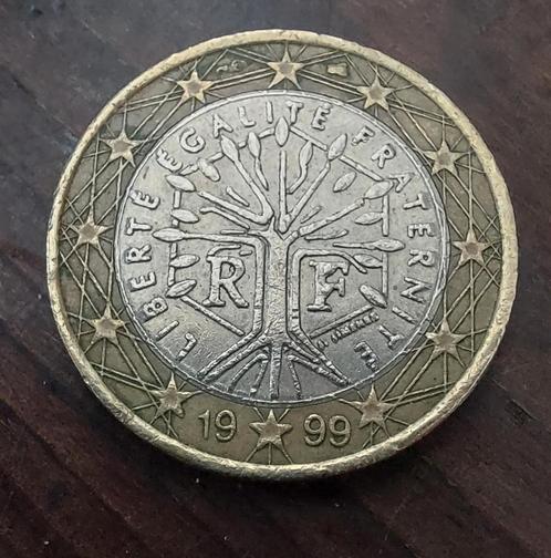 1 Euro munt Frankrijk 1999 - drukfout, Postzegels en Munten, Munten | Europa | Euromunten, Losse munt, 1 euro, Frankrijk, Ophalen of Verzenden
