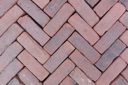 Oud gebakken klinkers dikformaat rood bruin vianen, Tuin en Terras, Tegels en Klinkers, Gebruikt, Klinkers, Keramiek, 10 m² of meer