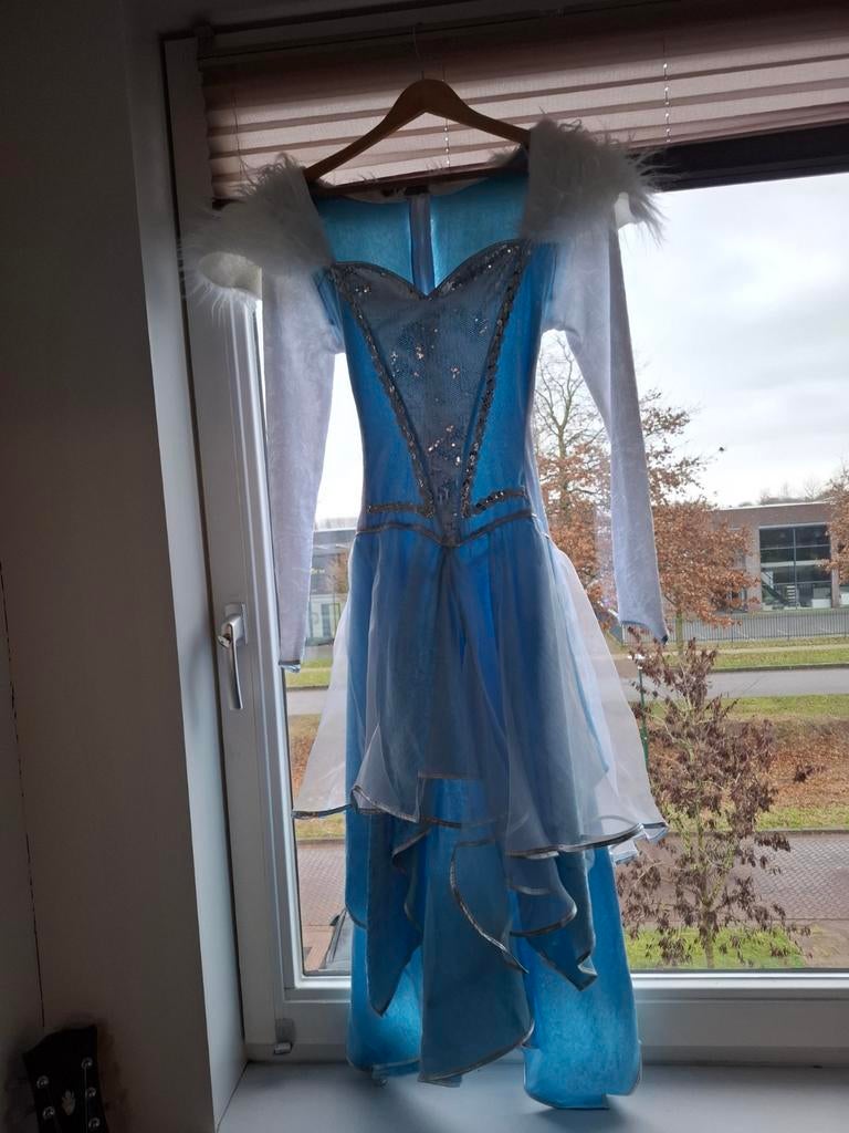 IJskoningin carnavalskostuum dames maat 36 / 38, Overige typen, Ophalen of Verzenden, Maat 36 (S), Gedragen