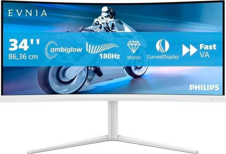 Philips 34M2C5501A 34" VA UWQHD 180Hz monitor, Computers en Software, Monitoren, Refurbished, 151 t/m 200 Hz, DisplayPort, HDMI