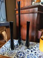 Set van drie vintage zwarte vazen, Ophalen of Verzenden