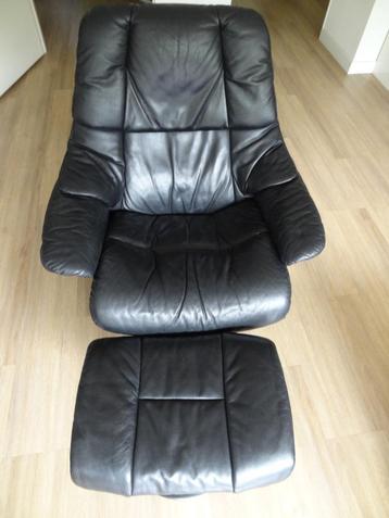 Stressless Relax Fauteuil Leer met voetenbankje beschikbaar voor biedingen