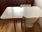 Uitklapbaar keukentafel / eettafel met 2 stoelen wit., Huis en Inrichting, Tafels | Eettafels, Ophalen, Gebruikt, 100 tot 150 cm