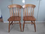 2 blank houten stoelen retro vintage, Huis en Inrichting, Ophalen, Twee, Bruin, Zo goed als nieuw