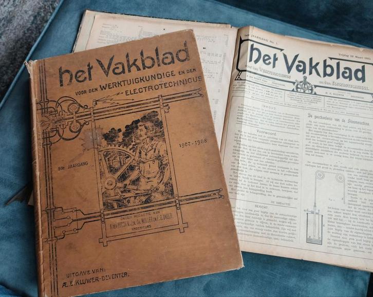 1903,1907, HET VAKBLAD, WERKTUIGKUNDIGE, ELECTROTECHNICUS., Antiek en Kunst, Antiek | Boeken en Bijbels, Ophalen of Verzenden