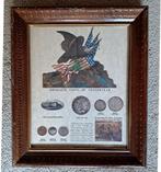 ingelijste muntenverzameling USA Obsolete coins yesteryear, Ophalen of Verzenden