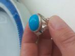 Oude ring met turkoois, Ophalen of Verzenden, Zilver