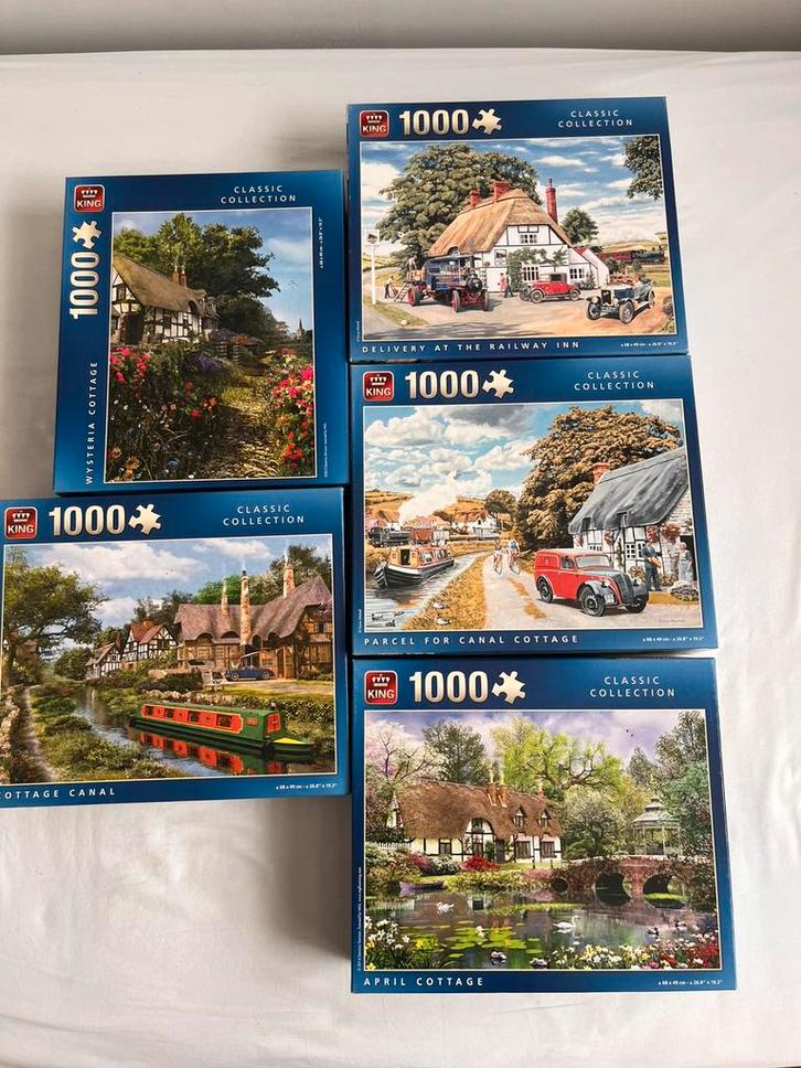 5 king puzzels, Hobby en Vrije tijd, Denksport en Puzzels, Zo goed als nieuw, Legpuzzel, 500 t/m 1500 stukjes, Ophalen of Verzenden