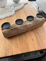 Houten kandelaar voor 4 kaarsen, Bruin, Ophalen of Verzenden, Zo goed als nieuw, Hout