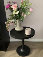 Te Koop zwarte bijzettafel, 45 tot 60 cm, Minder dan 55 cm, Rond, Ophalen of Verzenden
