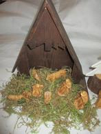 kerststal van hout met beelden compleet composiet, Diversen, Kerst, Ophalen of Verzenden, Gebruikt