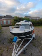 Polyester boot met buitenboordmotor en boottrailer, Watersport en Boten, Motorboten en Motorjachten, Ophalen, Zo goed als nieuw