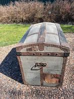 Antieke Franse brocante scheepskist of hutkoffer, Huis en Inrichting, Ophalen, 50 tot 100 cm, 50 tot 75 cm, 50 tot 75 cm