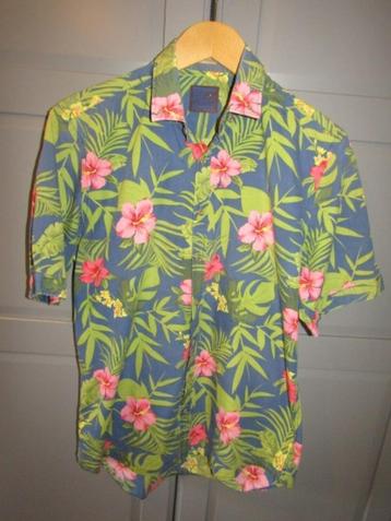G592 McNeal mt M overhemd bloemen Hawai blauw groen beschikbaar voor biedingen
