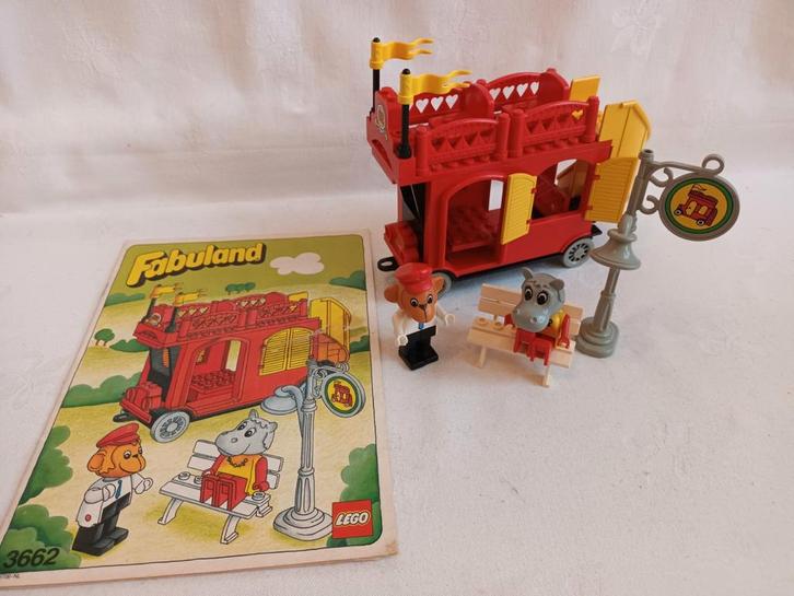 Lego Fabuland 3662 Dubbeldekker Bus met Hannah & Mike, Kinderen en Baby's, Speelgoed | Duplo en Lego, Gebruikt, Ophalen of Verzenden