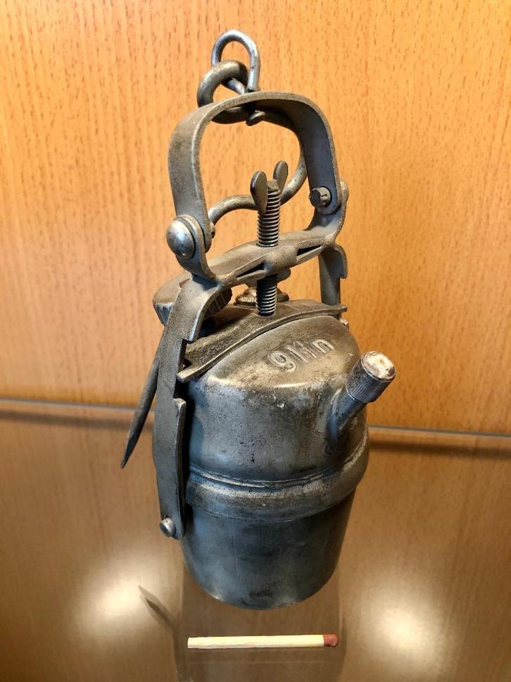 Friemann & Wolf - Type 911N Carbidlamp - Mijnwerkerslamp, Antiek en Kunst, Antiek | Lampen, Ophalen of Verzenden