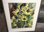 Schilderij, prachtige, zonnebloem, van Rozendaa. mooie lijst, Antiek en Kunst, Ophalen
