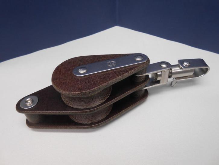 Tufnol Blok, Katrol dubbelschijfs hondsvot draaiwartel 14 mm, Watersport en Boten, Accessoires en Onderhoud, Nieuw, Lijn of Blok