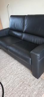 Mooie zwarte leren 2,5-zits bank, Ophalen, 150 tot 200 cm, Tweepersoons, Zo goed als nieuw