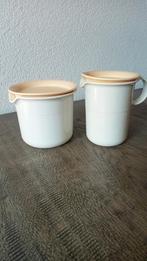 Vintage Tupperware Melkkan & Suikerpot, Huis en Inrichting, Keuken | Tupperware, Ophalen of Verzenden, Gebruikt, Crème, Beker of Kan