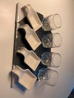 Set van 4 amuse bakjes met glaasjes, Huis en Inrichting, Keuken | Servies, Keramiek, Ophalen of Verzenden, Zo goed als nieuw, Kom(men)