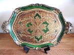 Italiaans handbeschilderd dienblad, Verzenden, Gebruikt, Overige vormen, Hout