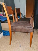 6 Vintage Eetkamerstoelen Bruin Hout, Ophalen, Hout, Gebruikt, Bruin