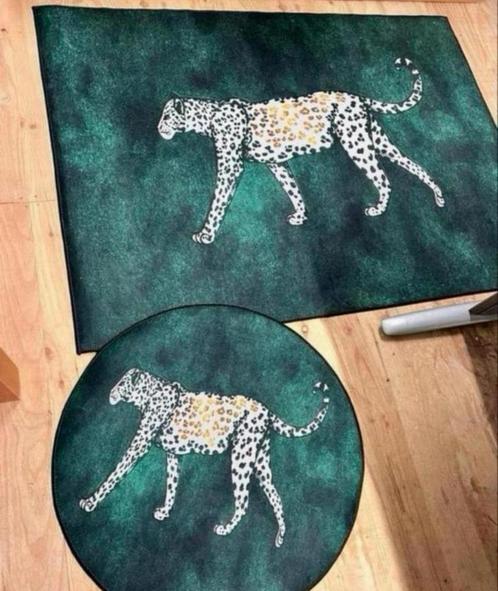 Groot vloerkleed set Luipaard 160 x 120 rond 80 kleed tapijt, Huis en Inrichting, Stoffering | Tapijten en Kleden, Nieuw, Groen