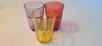 Set van 3 gekleurde glazen mokken, Huis en Inrichting, Keuken | Servies, Ophalen, Zo goed als nieuw