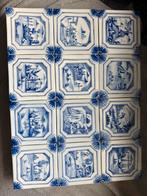 Tegel Tableau Blauw-Wit Hollands Tafereel 12 stuks, Antiek en Kunst, Ophalen of Verzenden