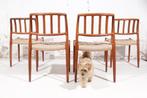 Set of 4 Niels Moller Model 83 Rosewood Dining Chairs, Riet of Rotan, Vier, Gebruikt, Vintage