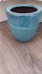 Blauwe plantenpot, Rond, Binnen, Ophalen of Verzenden, Zo goed als nieuw