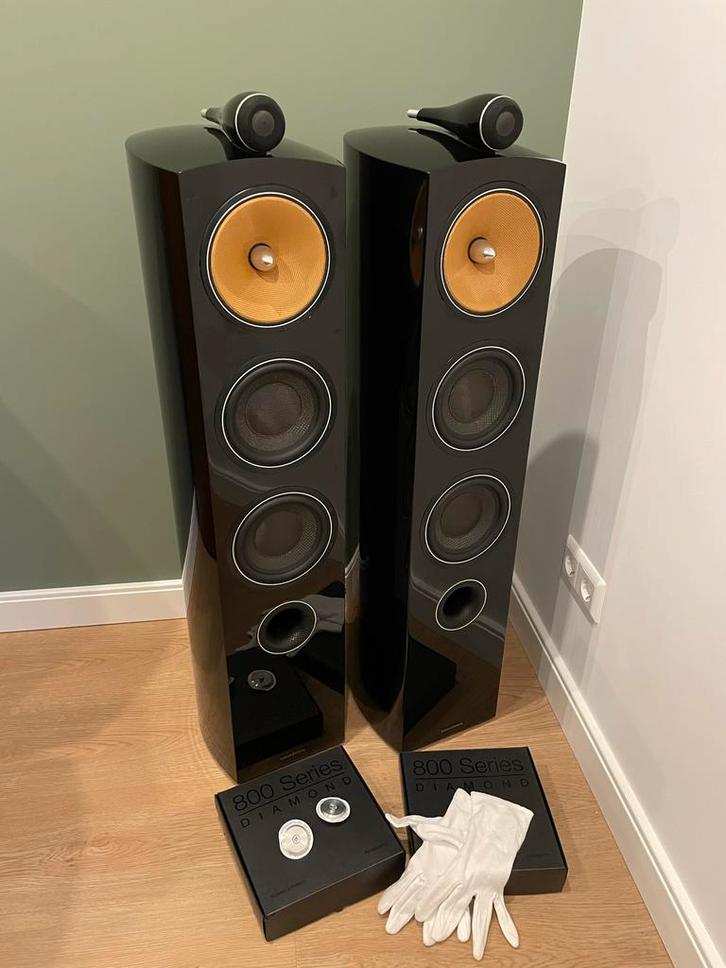 B&W 804D2 Diamond - Hoogglans Zwart / Piano Black 804 D2, Audio, Tv en Foto, Luidsprekers, Zo goed als nieuw, Front, Rear of Stereo speakers