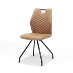 Eetkamerstoel Carlos stof soft cognac | Webshop, Huis en Inrichting, Stoelen, Modern design, Overige kleuren, Nieuw, Ophalen of Verzenden