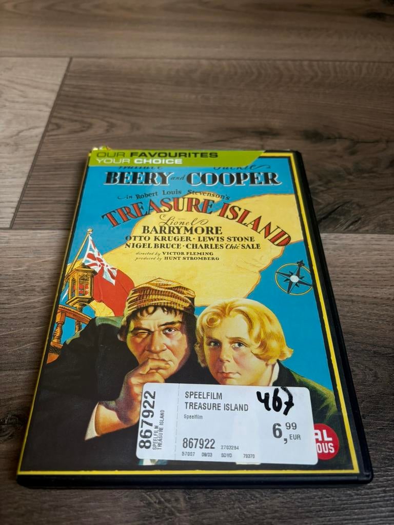 Treasure Island uit 1934 van Victor Flemming, Alle leeftijden, Ophalen of Verzenden, Zo goed als nieuw, Actie en Avontuur