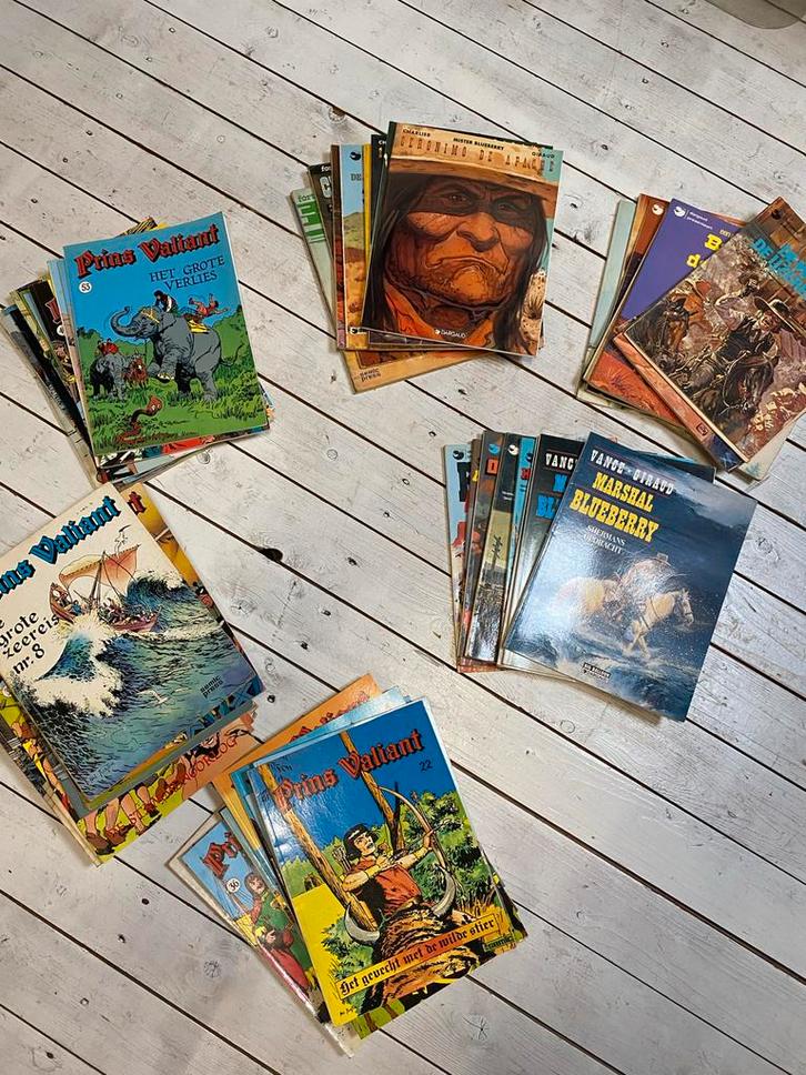 Prins Valiant & Luitenant Blueberry Collectie, Boeken, Stripboeken, Gelezen, Meerdere stripboeken, Ophalen of Verzenden