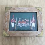 Oud sierdisplay kistje met tinnen figuren militairen + trein, Antiek en Kunst, Antiek | Tin, Ophalen of Verzenden