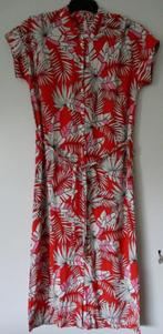 Miss Etam zomers rood gebloemd lange doorknoop jurk M, Kleding | Dames, Jurken, Maat 38/40 (M), Verzenden, Zo goed als nieuw, Miss Etam